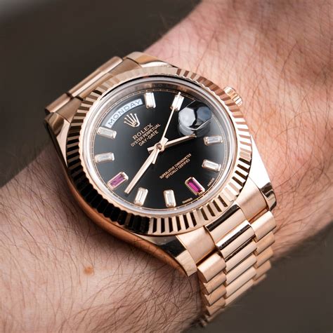 rolex day date ii rose gold black dial|Rolex Day-Date 36 18 ct.